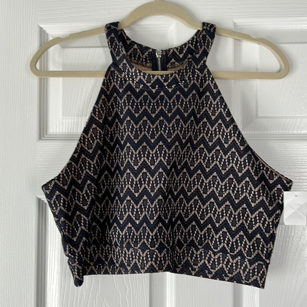 NWT Dirty Ballerina navy/nude lace top. Size large. So pretty!